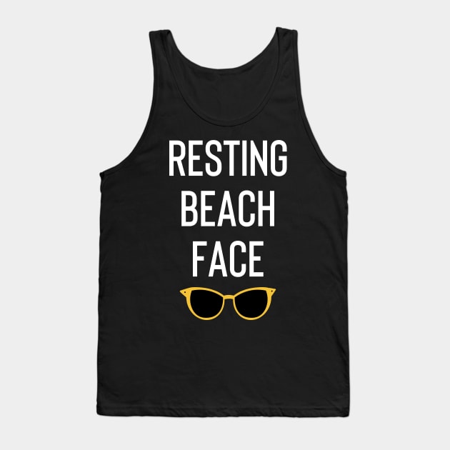 Resting Beach Face Tank Top by Raw Designs LDN